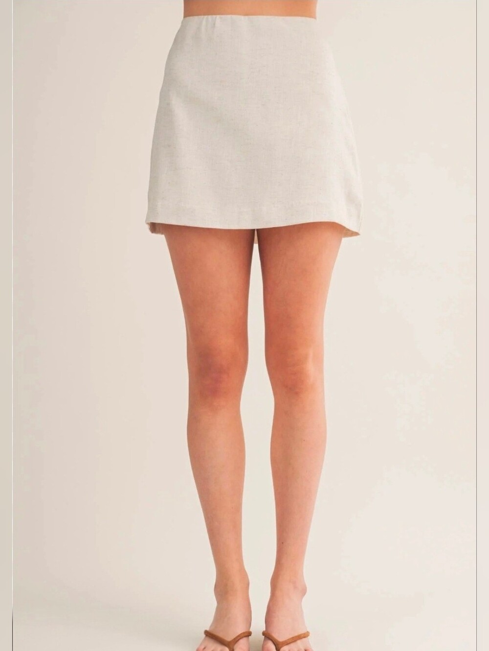 Express Cream A-Line Mini Skirt